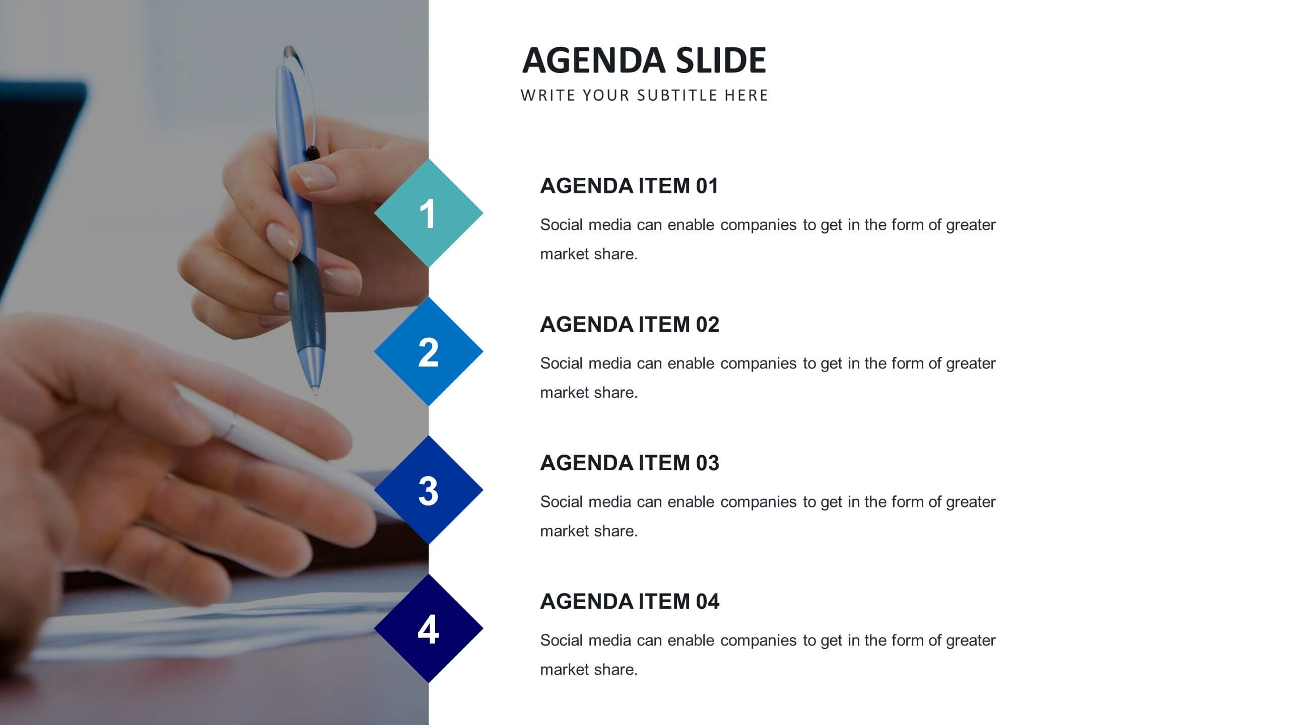 Slide Templates Agenda Slide