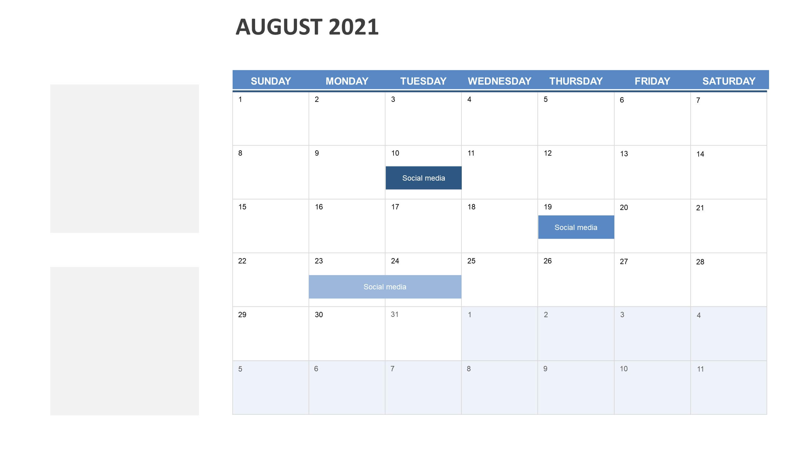 Slide Templates: Calendar Slides